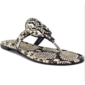 Tory Burch Miller Leather Sandal – Python Embossed “Warm Roccia” | Size US 8.5 $